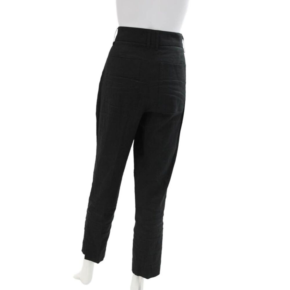 Vince Womens Linen Blend High Waisted Buttoned Tapered Dress Pants Black Size 6 - Picture 3 of 6
